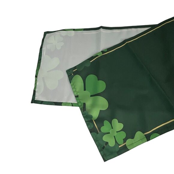 St. Patrick’s Day Shamrock Clover Table Runner Fabric Green 14” X 108“ New - Picture 2 of 5